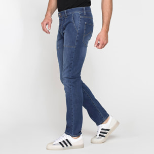 JEANS UOMO 5 TASCHE MOD. 710 IN DENIM ELASTICIZZATO 9 oz. Vita regolare con bottoni, gamba comoda.
