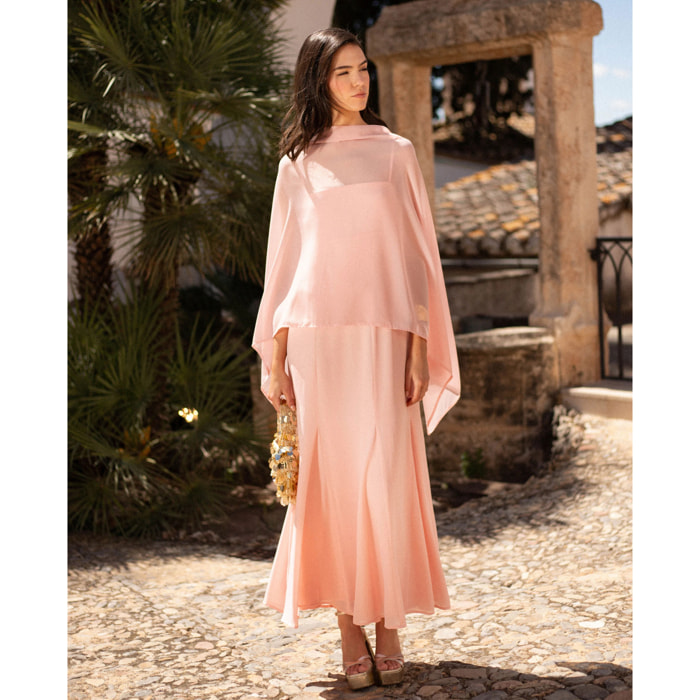 Vestido largo de corte imperio con tirantes