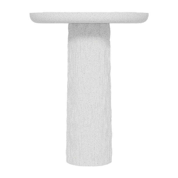 Mango – Table d’appoint blanche mouchetée en magnésie design