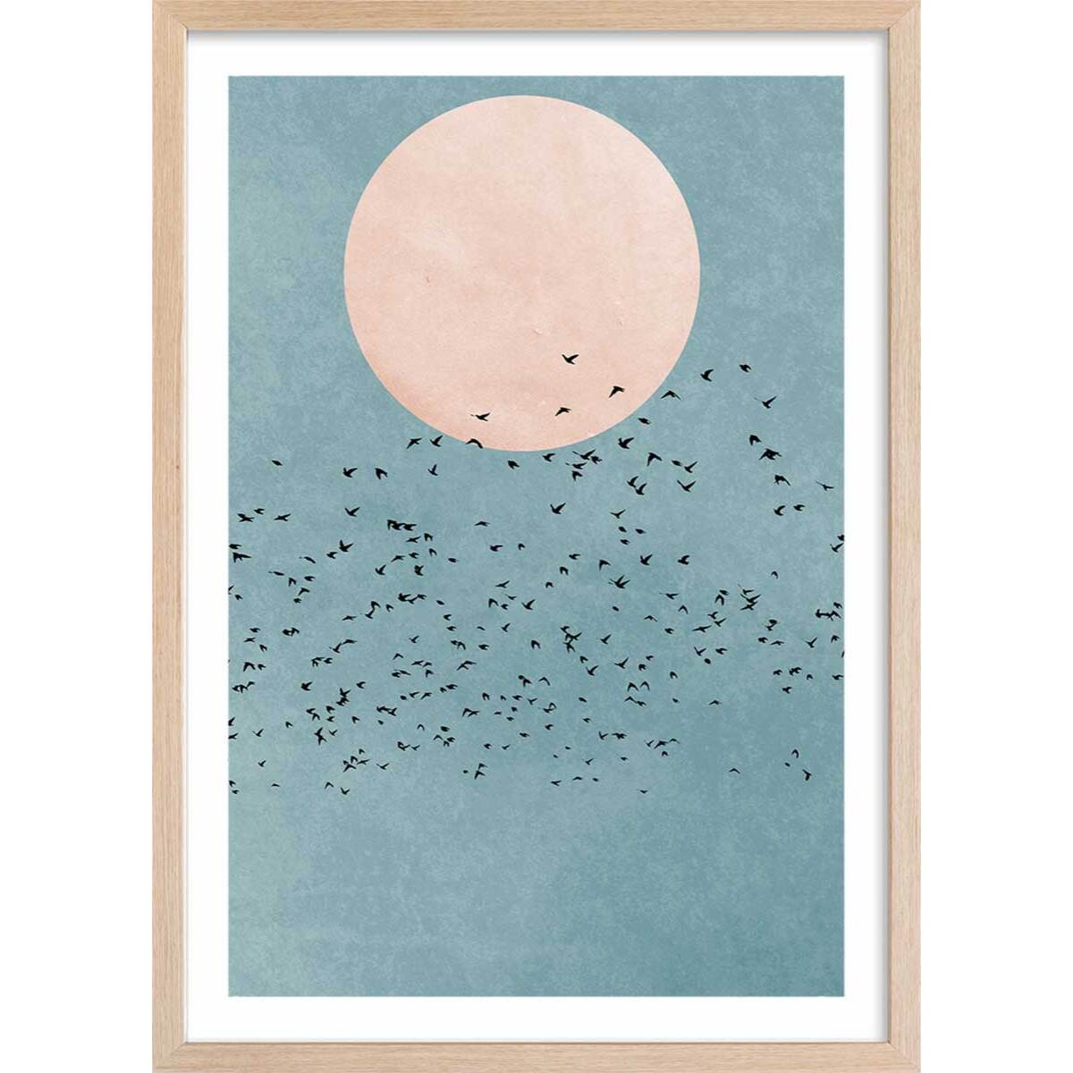 Affiche paysage Beauté du jour Affiche + cadre en bois - Chêne