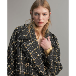 Cappotto midi con dettagli in lurex