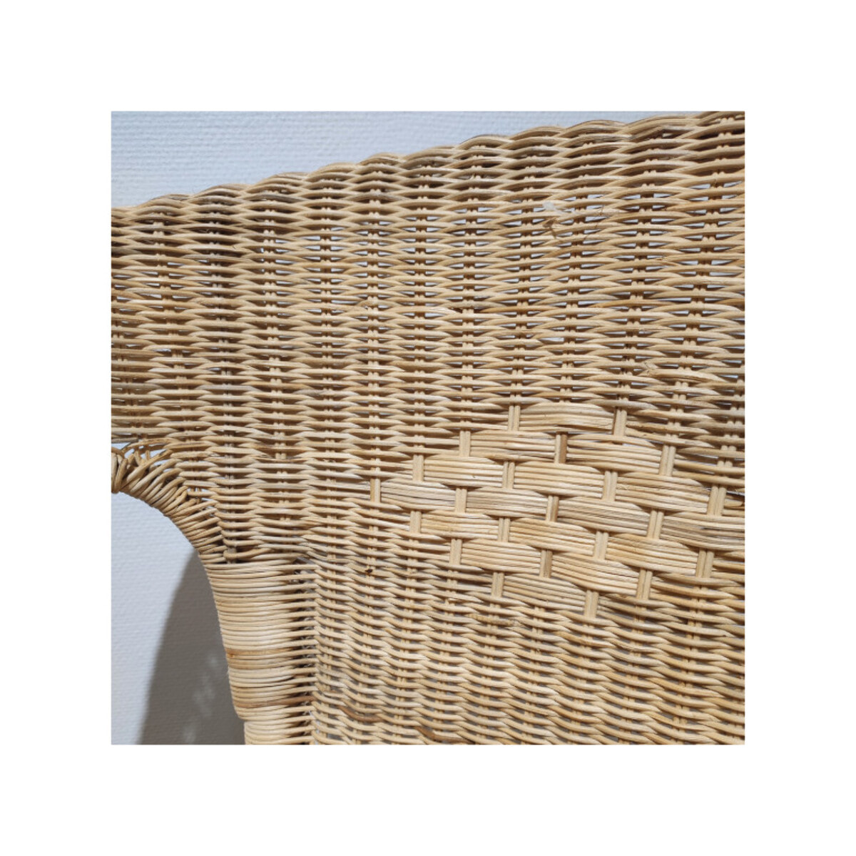 Fauteuil en rotin naturel tressé avec accoudoirs, pour jardin et intérieur - VIVIA