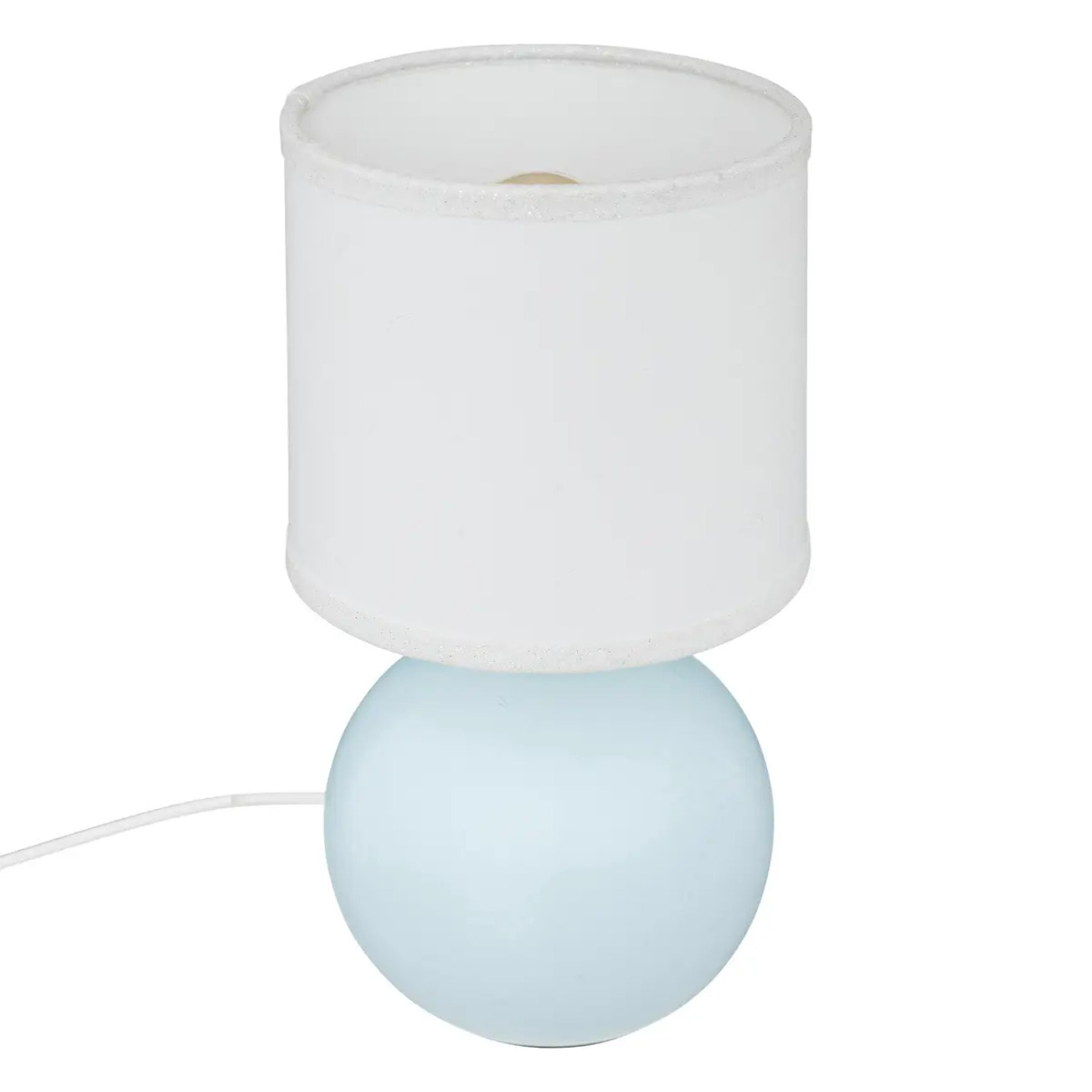 Lampe boule en métal H24,7cm bleu clair