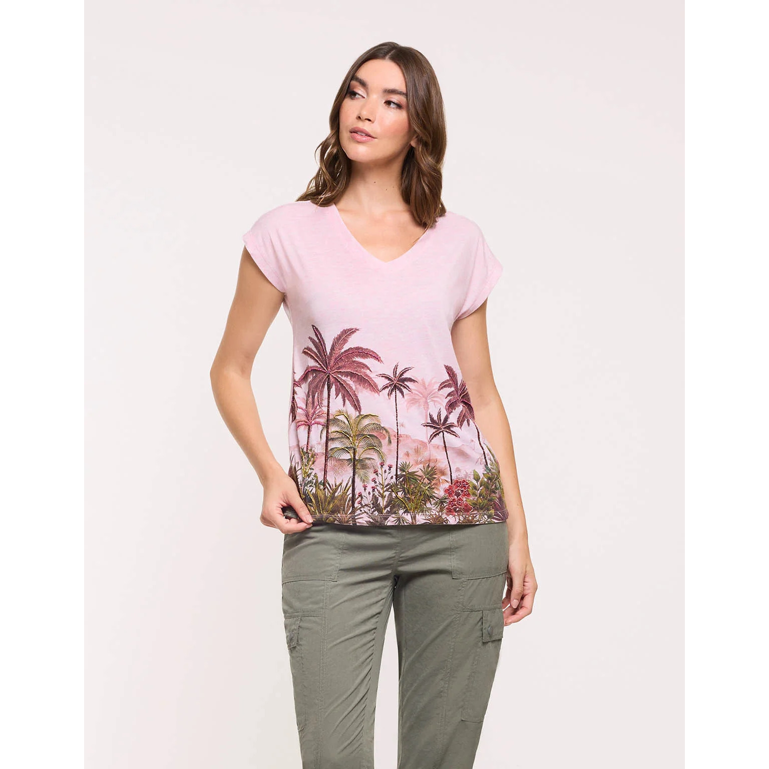 Camiseta Paisaje Palmeras Rosa - Mausi