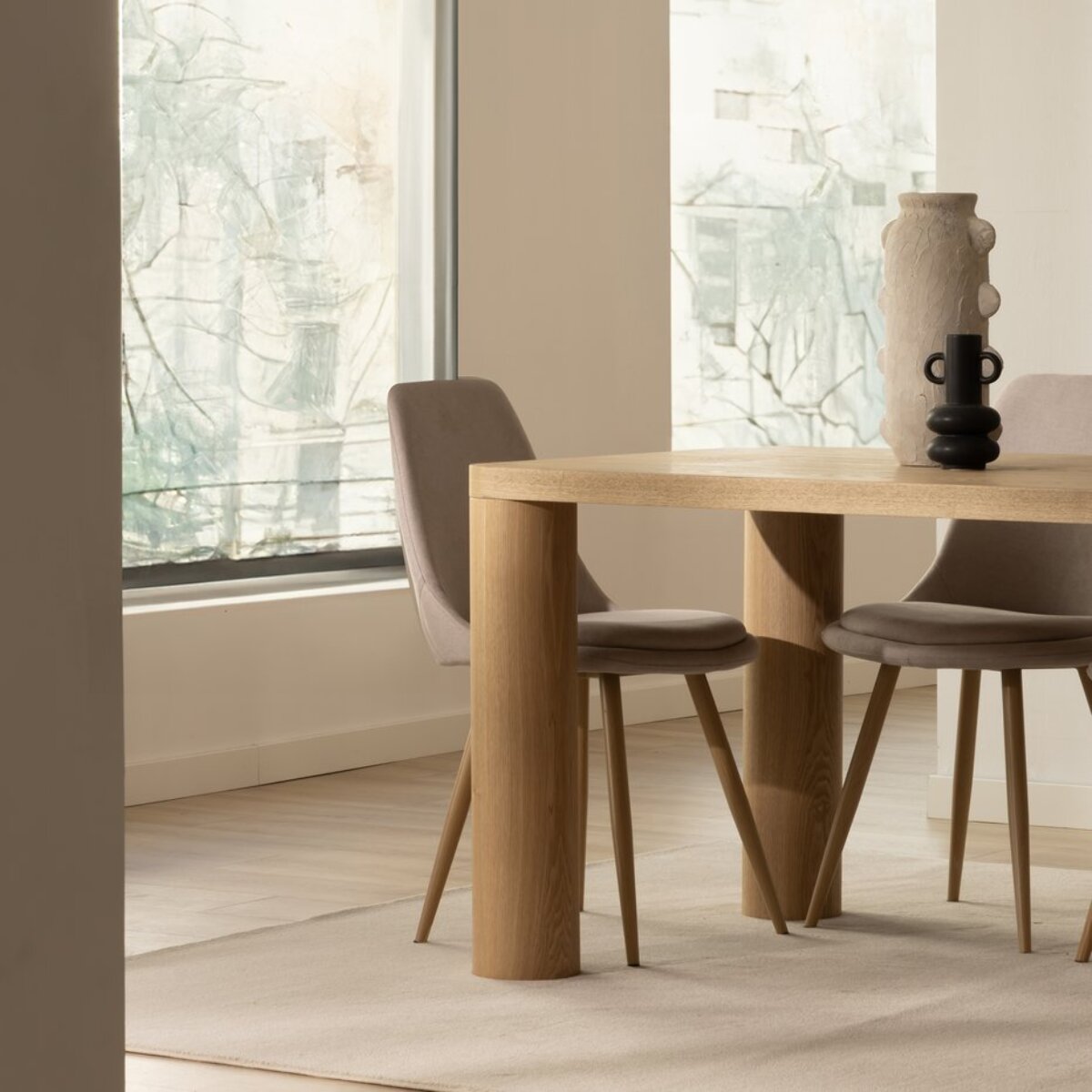 Table à manger Muscat -tableau en tôle naturelle de chêne-couleur chêne naturel 180 x 75 x 90 cm