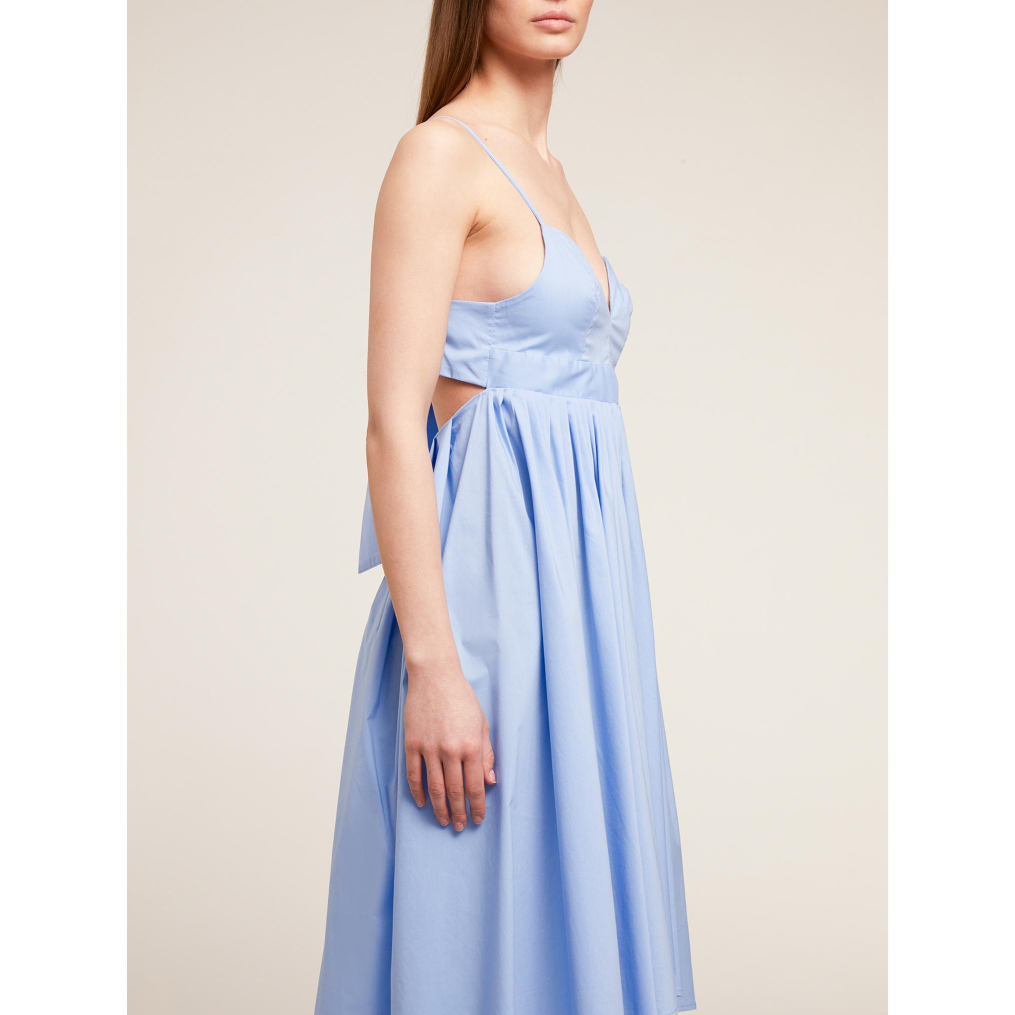 Motivi - Vestido midi de verano en popelina - Light - blue