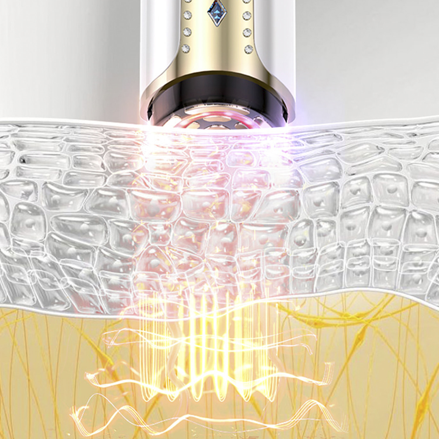 Strumento a radiofrequenza multipolare. Con 5 modalità per la cura della pelle e la prevenzione dell'invecchiamento.