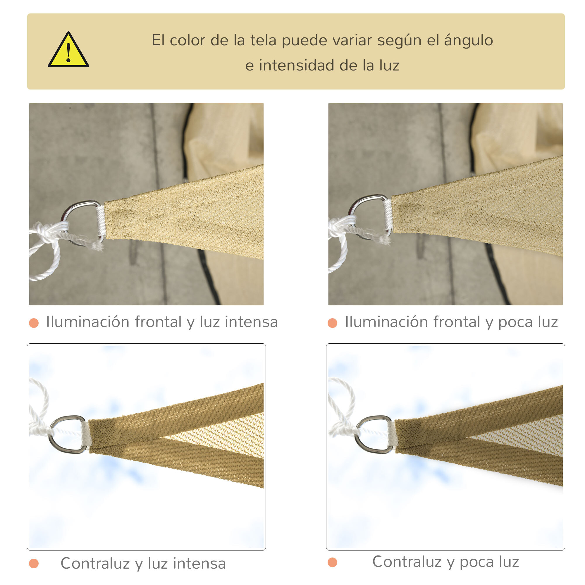 Toldo Vela Triangulo Sombrilla Jardin 3x3x3m Arena