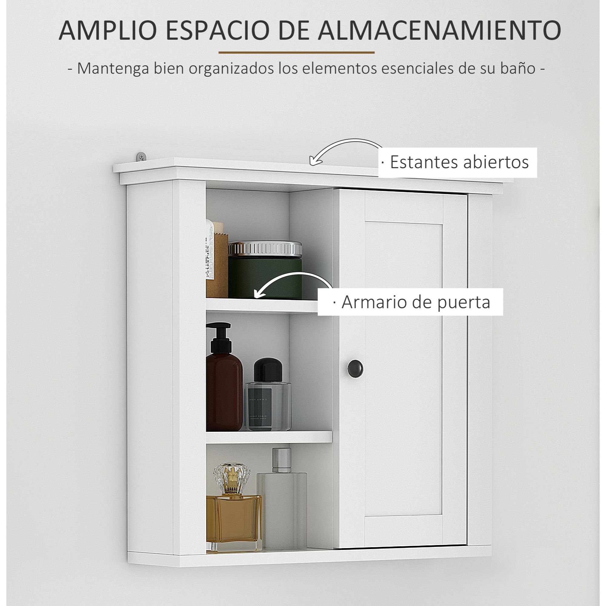 Armario de Baño de Madera MDF 53x14,5x50,5 cm Blanco