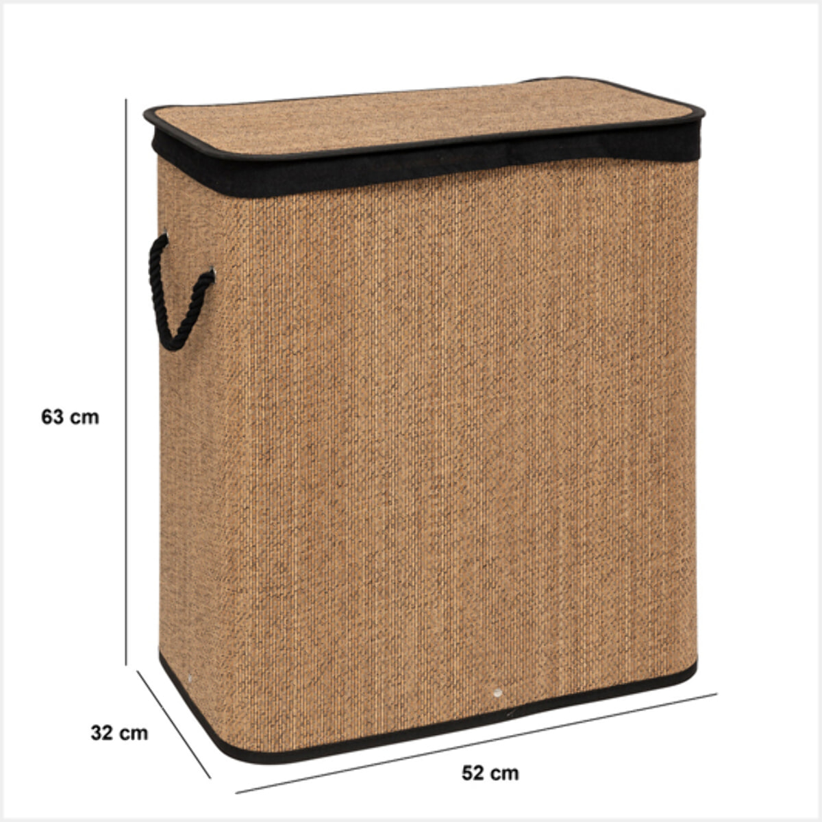 Panier à linge en bambou 100L