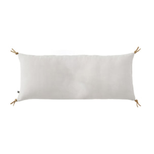 Coussin 55 x 110 cm en lin lavé avec 4 nouettes en jute - SOLINE