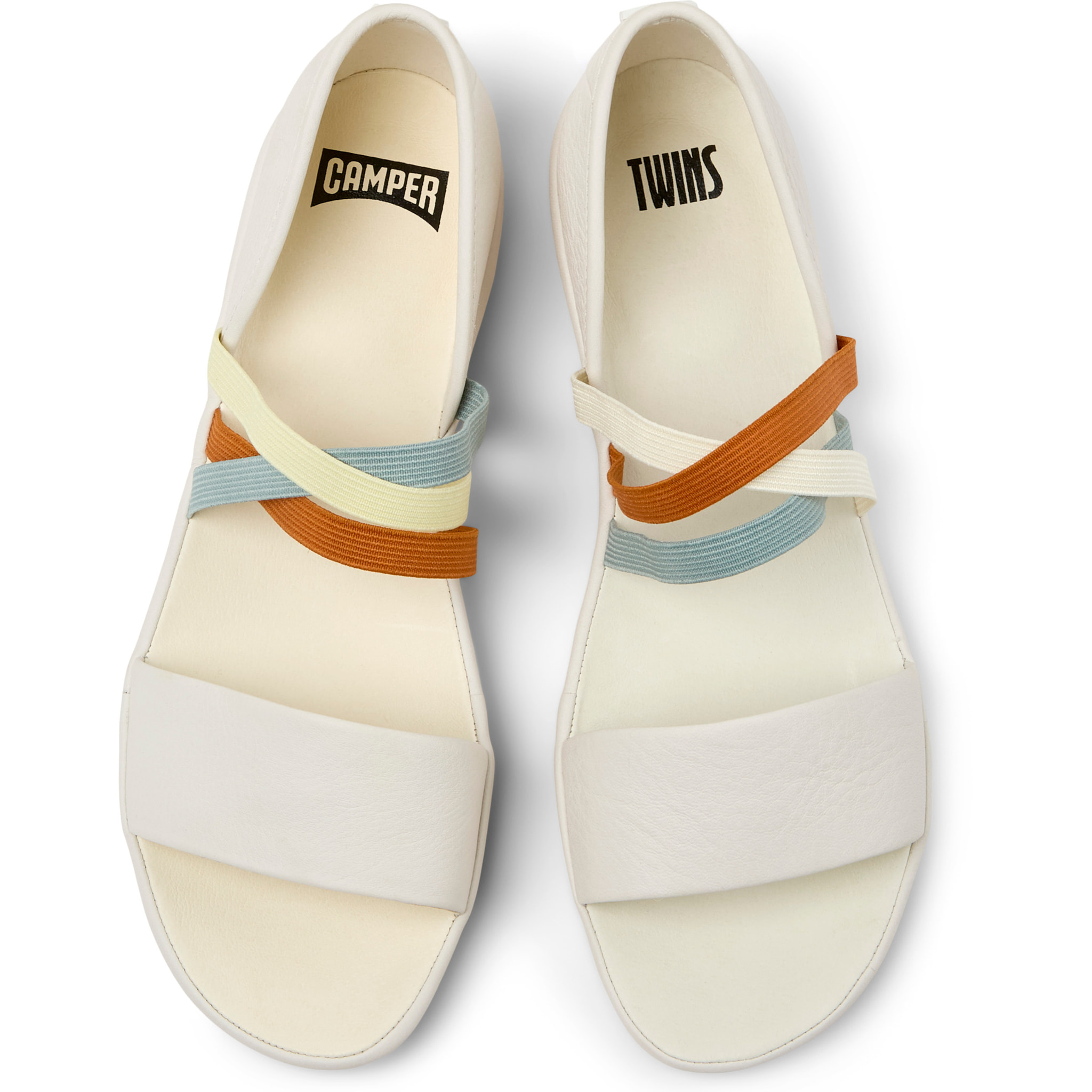 Sandalias - CAMPER Right Nina Twins - Blanco - Cuero liso