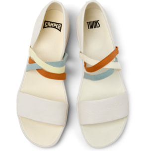 Sandalias - CAMPER Right Nina Twins - Blanco - Cuero liso