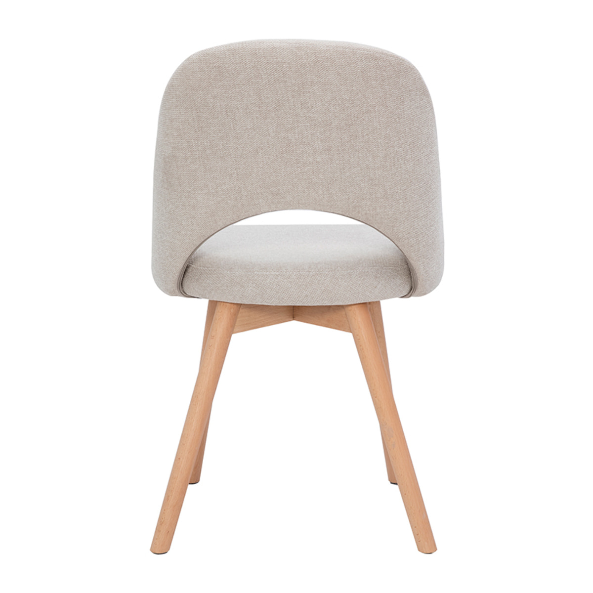 Chaises scandinaves en tissu effet velours texturé beige et bois clair (lot de 2) COSETTE