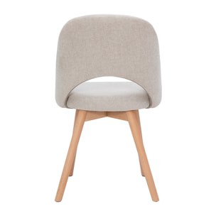 Chaises scandinaves en tissu effet velours texturé beige et bois clair (lot de 2) COSETTE