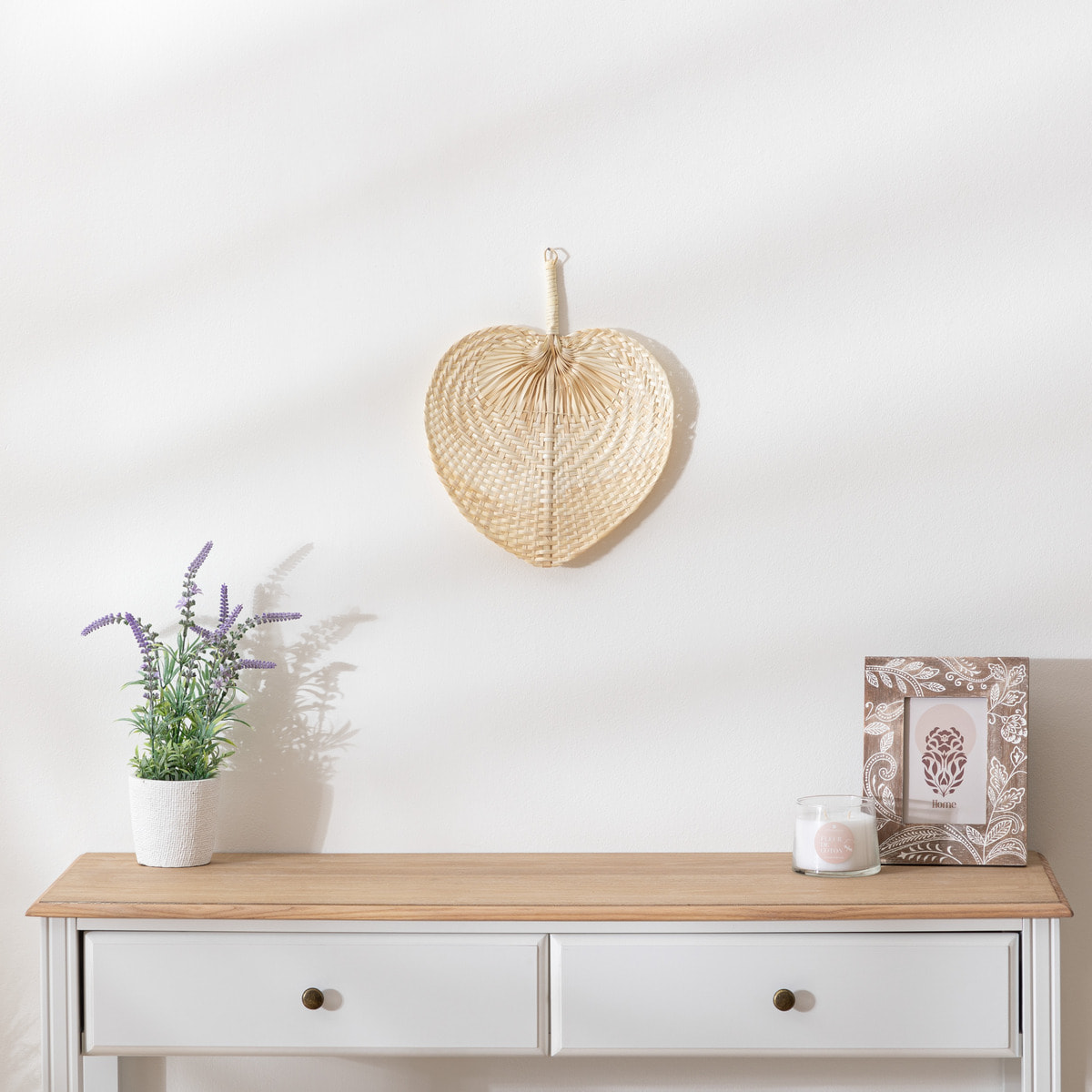 Eventail "Folk" - bambou - 30x39 cm