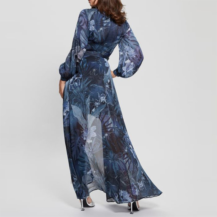 Robe Farrah - coupe classique - imprimée - bleu
