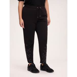 Fiorella Rubino - Jogger con stampa macula in rilievo - Nero