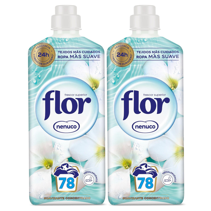 Flor Nenuco Suavizante Concentrado para la ropa 156 lavados (2 botellas x 78 dosis)
