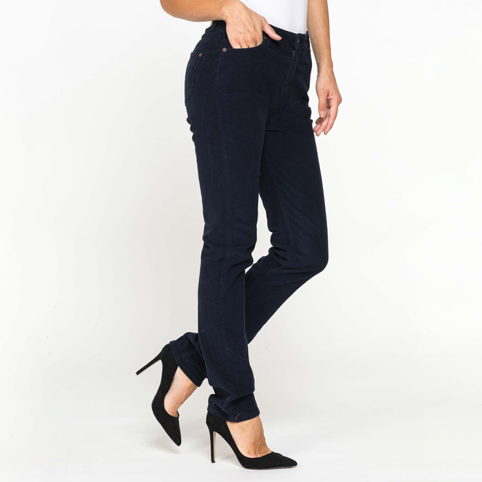 PANTALONE CINQUE TASCHE COMFORT FIT IN VELLUTO STRETCH 1000 RIGHE