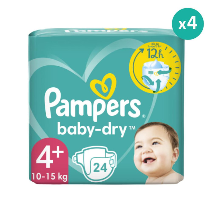4x24 Couches Baby-Dry Taille 4+, Pampers