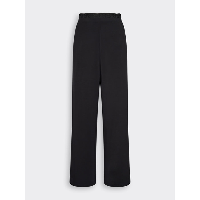 Elena Mirò - Pantaloni palazzo in scuba - Nero