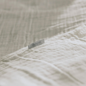 Naturals - Funda Nórdica Lisa - Cierre con botones - 100% Algodón de Muselina - Incluye 1/2 Fundas de Almohada - Blanco