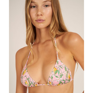 Top de bikini triángulo cortina con estampado floral