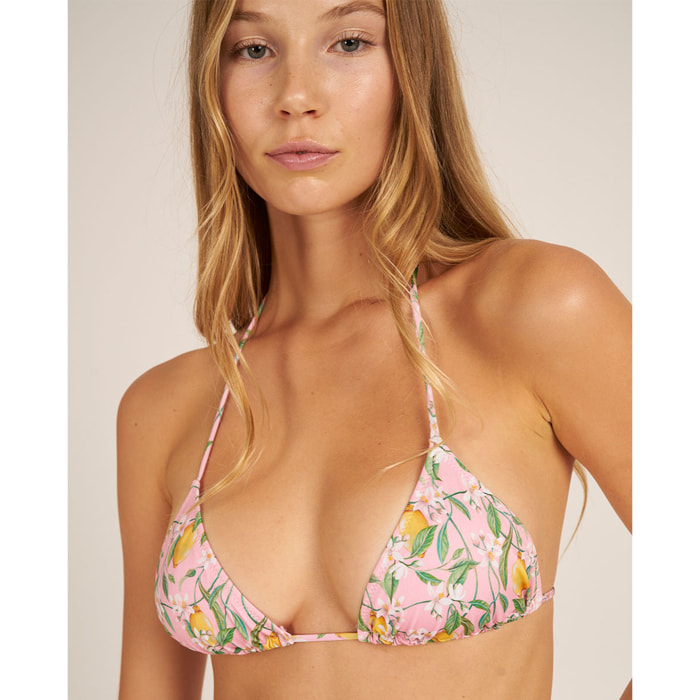 Top de bikini triángulo cortina con estampado floral