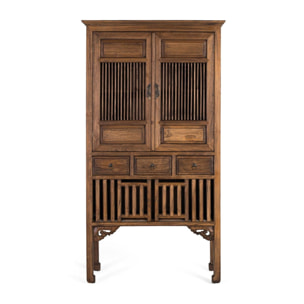 Armario de Madera de Teca 96 Cm Estilo Artesanal Vintage