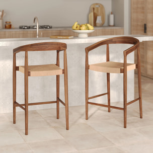 Lot de 2 chaises pour îlot central 65 cm - Bali