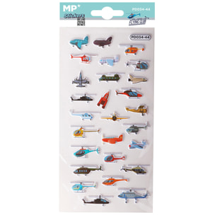 PACK 24 Uds. ADESIVI STICKERS IN RILIEVO DESIGN CLUB DI VOLO