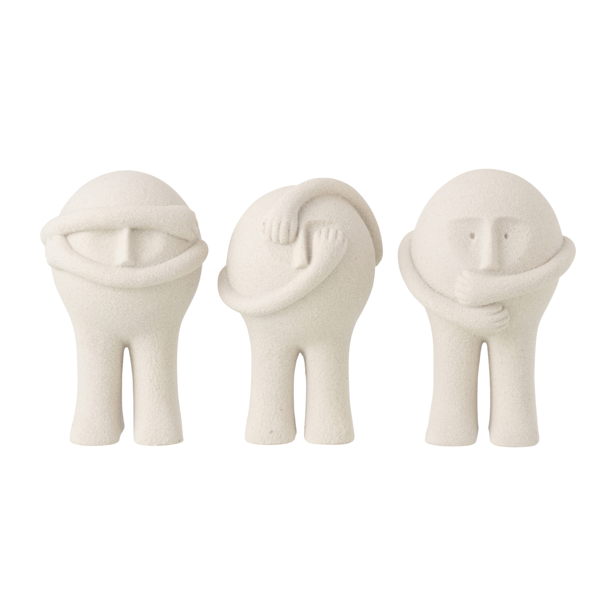 J-Line Figurine Bollie - polyrésine - gris clair - small - 3 pièces