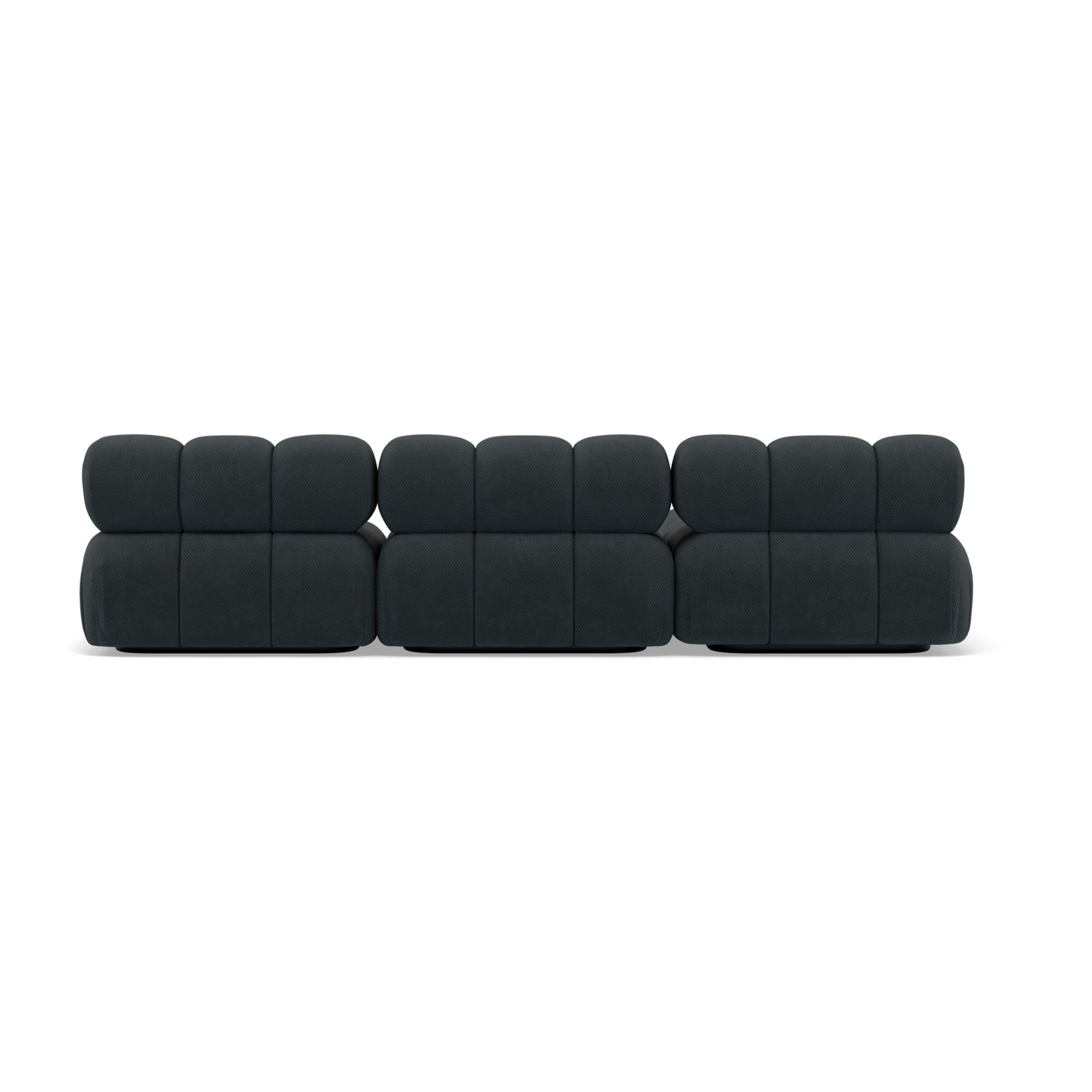 Ruby - canapé modulable d'angle gauche 4 places en velours texturé - Noir