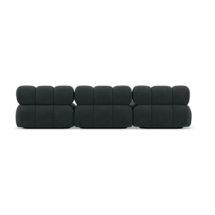 Ruby - canapé modulable d'angle gauche 4 places en velours texturé - Noir