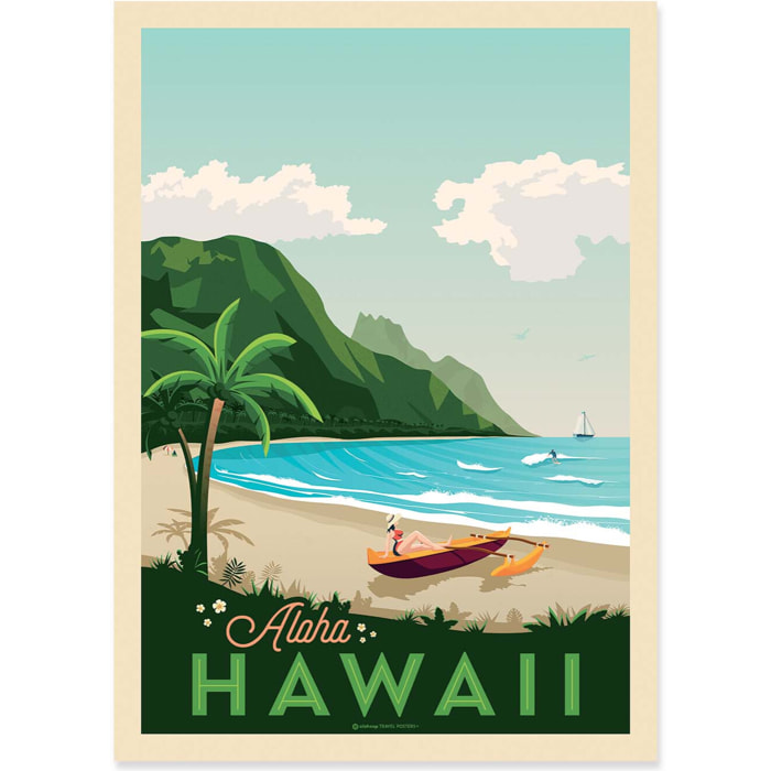 Affiche - Hawaii - Olahoop Travel Posters