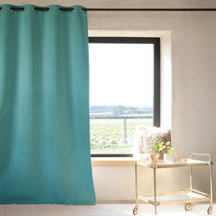 Rideau 100% occultant thermique phonique chiné - Turquoise