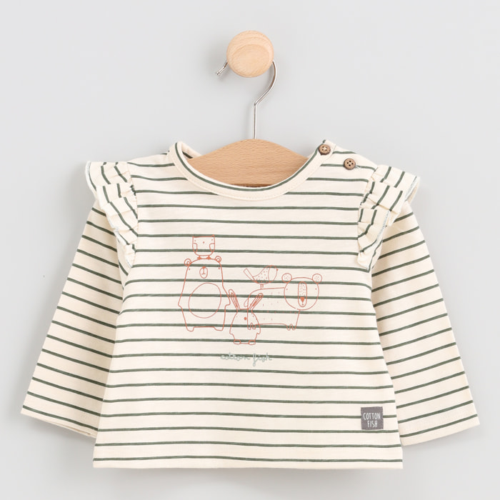 Camiseta rayas Animalitos Girl