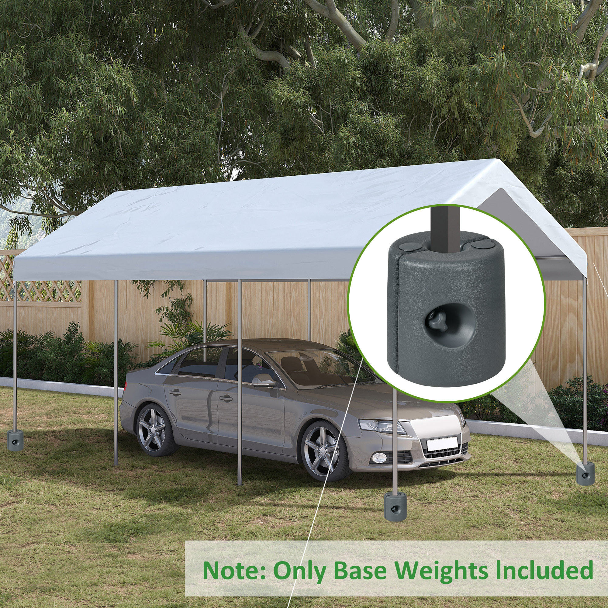 Lot de 4 poids de lestage cylindrique pour tonnelle barnum tente dim. Ø 22 / Ø 24 x 25H cm HDPE gris