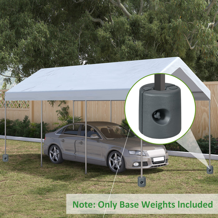 Lot de 4 poids de lestage cylindrique pour tonnelle barnum tente dim. Ø 22 / Ø 24 x 25H cm HDPE gris