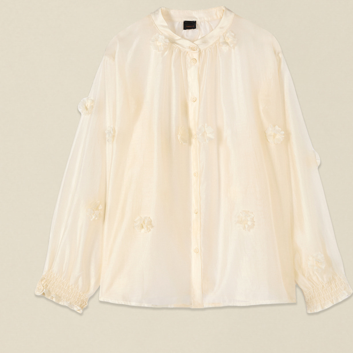 Oltre - Camicia con applicazioni floreali - Bianco