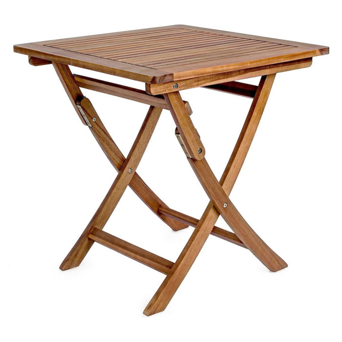 Tavolo pieghevole NOEMI in legno di acacia, 70×70 cm