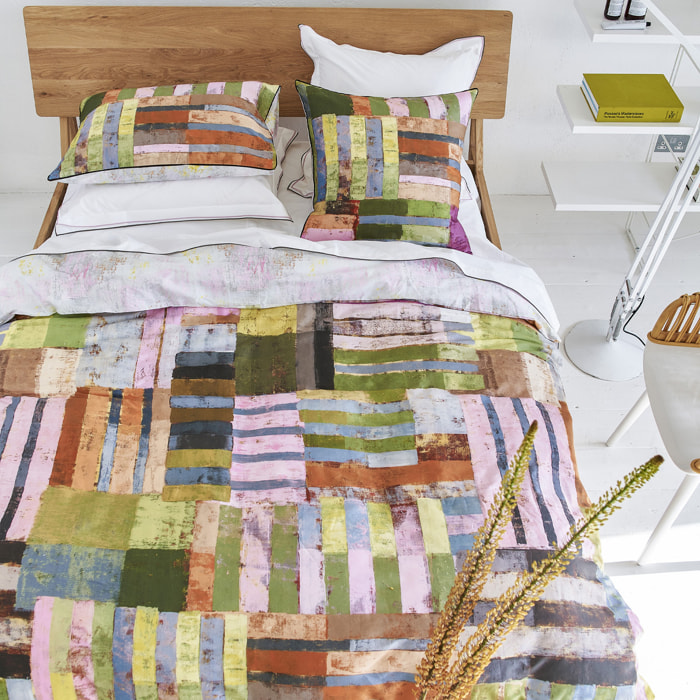 Housse de couette imprimée en satin de coton, ACHARA, Multicolore