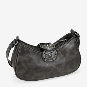 Bolso de hombro taupe con solapa cowboy