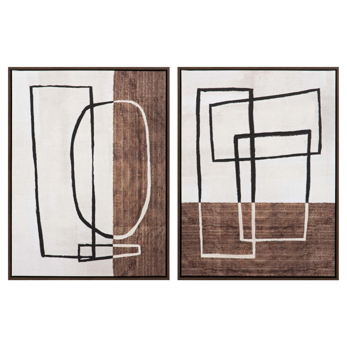 Set 2 Cuadros 50% Pintado A Mano 63x4x83 Cm