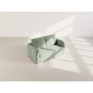 Marilia - Canapé 2 places convertible déplimousse en velours texturé - Vert