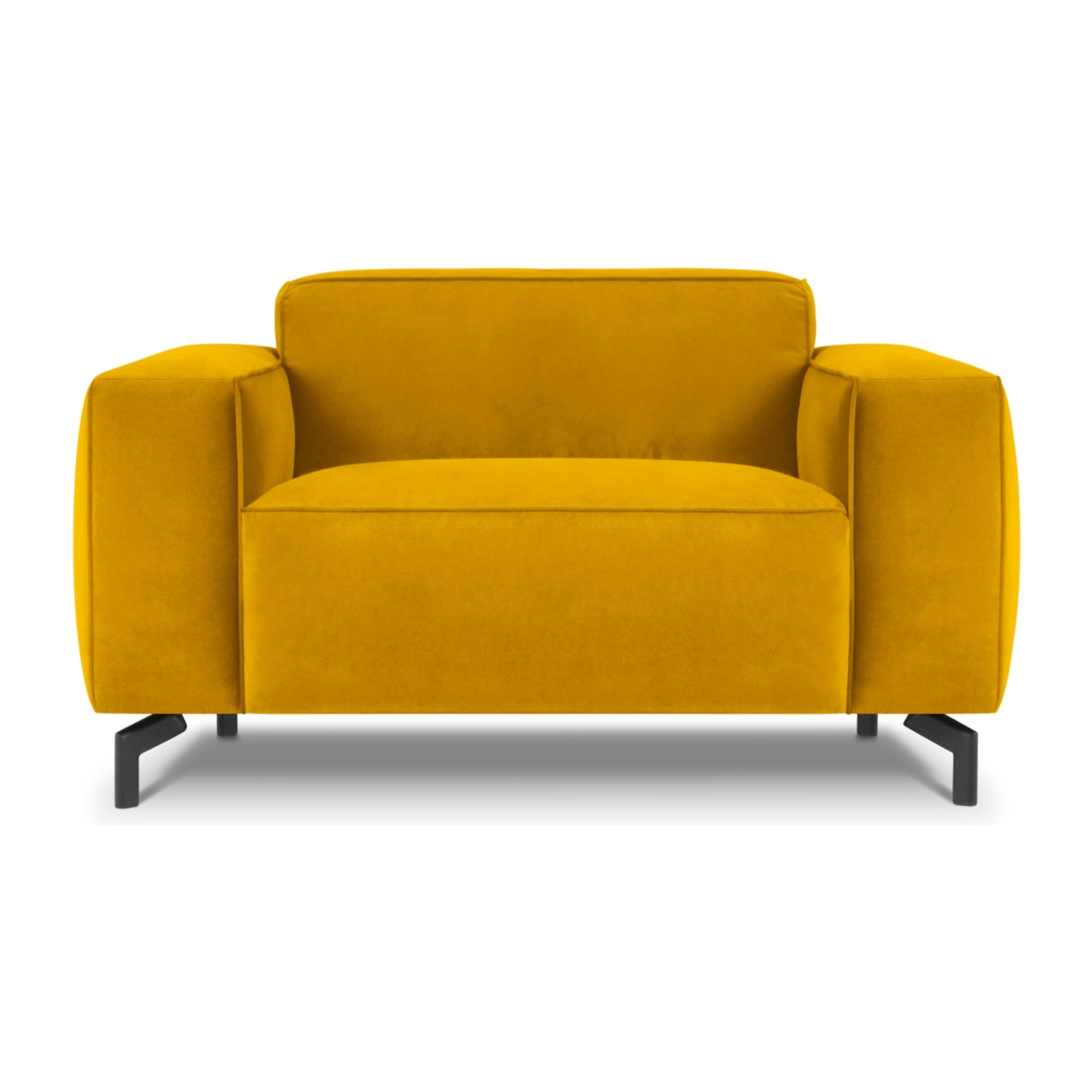 Fauteuil xl "Paradis" en velours jaune