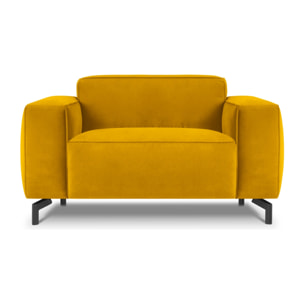 Fauteuil xl "Paradis" en velours jaune