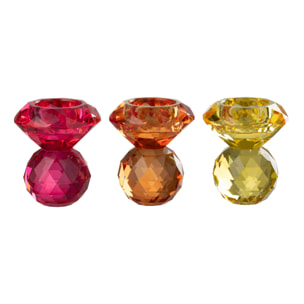 J-Line bougeoir - verre - mix - 3 pièces