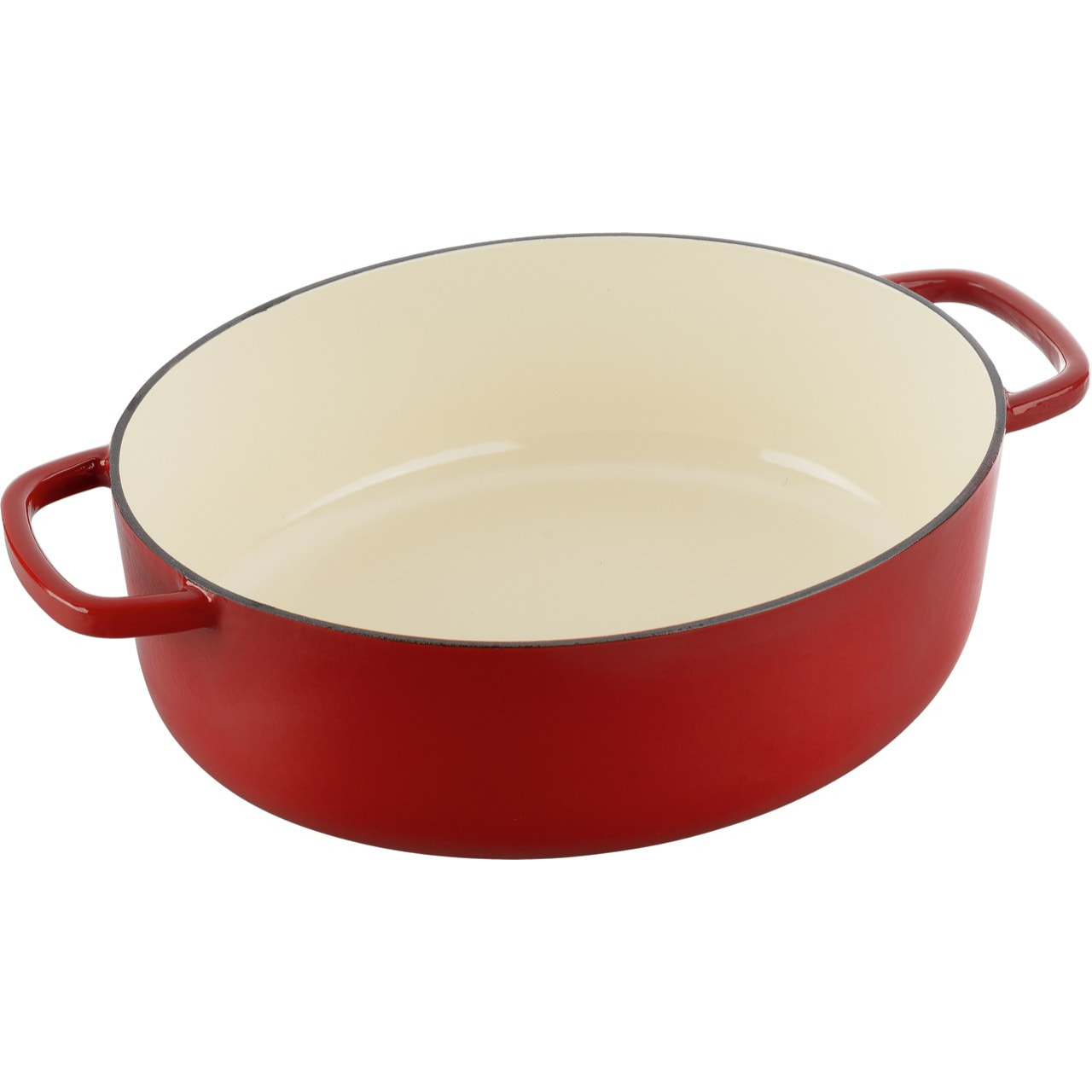 Cocotte en fonte, Ovale, Rouge, 33 cm